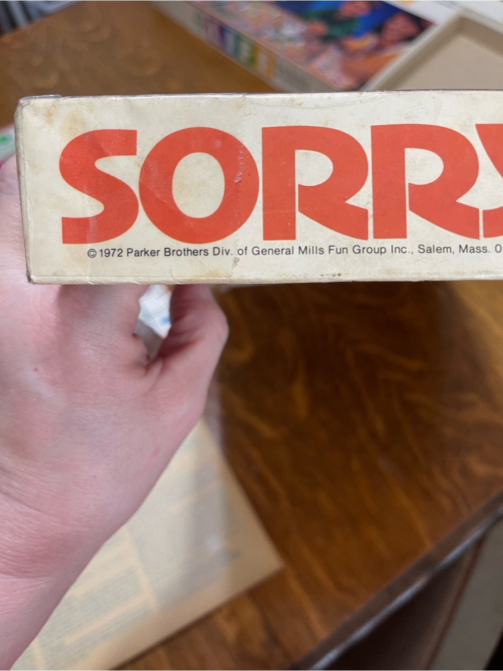 Vintage 1972 Parker Bros. “ Sorry” board game.